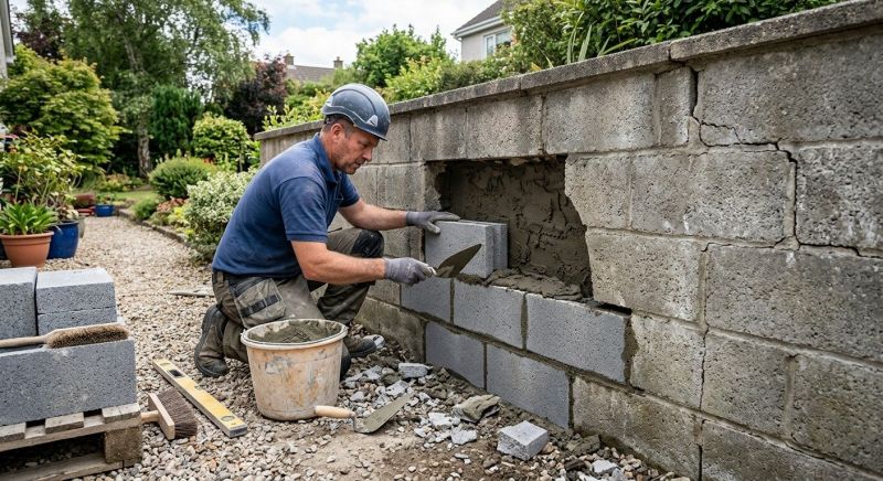 Cinder Block Wall Repair in Moorhead, MN