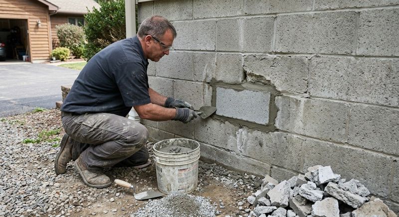 Cinder Block Wall Repair in Moorhead, MN