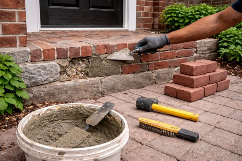 Entryway Brick Repair in West Fargo, ND