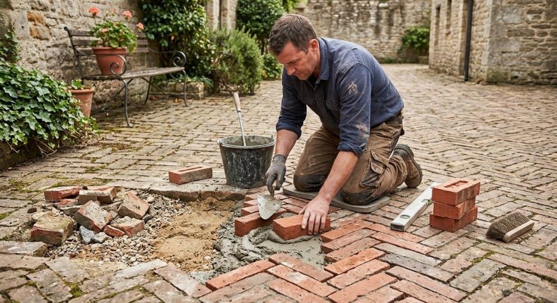 Entryway Brick Repair in West Fargo, ND