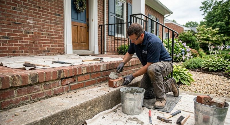 Porch Brick Repair in West Fargo, ND