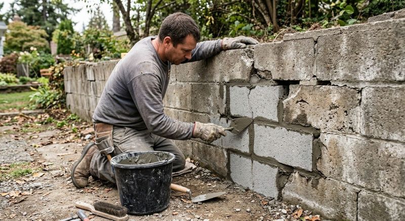 Stone Wall Repair in Moorhead, MN